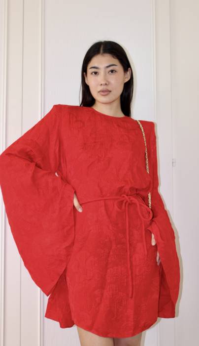 Robe rouge en soie Stella McCartney