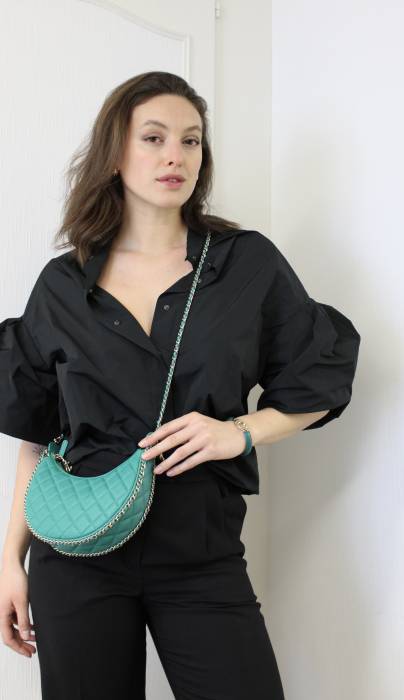 Demi Lune bag in green leather Chanel