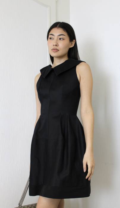 Strukturiertes Kleid aus schwarzer Baumwolle Alaïa