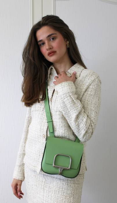 Della cricket green leather bag Hermès