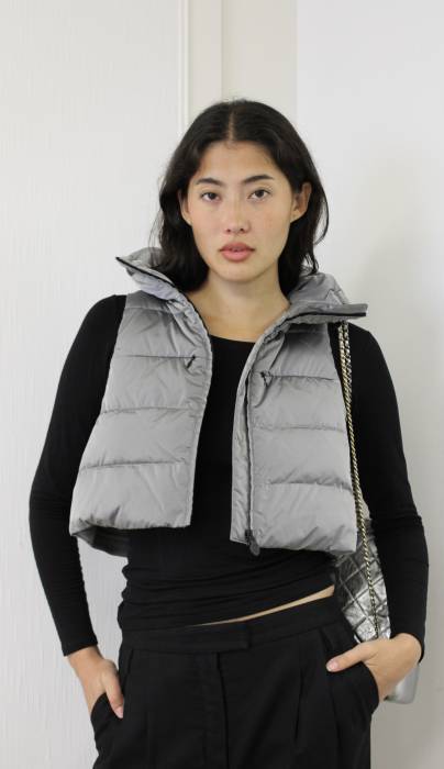 Grey sleeveless down jacket Chanel