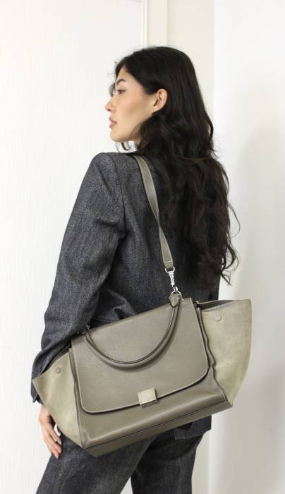 Trapeze taupe handbag Celine