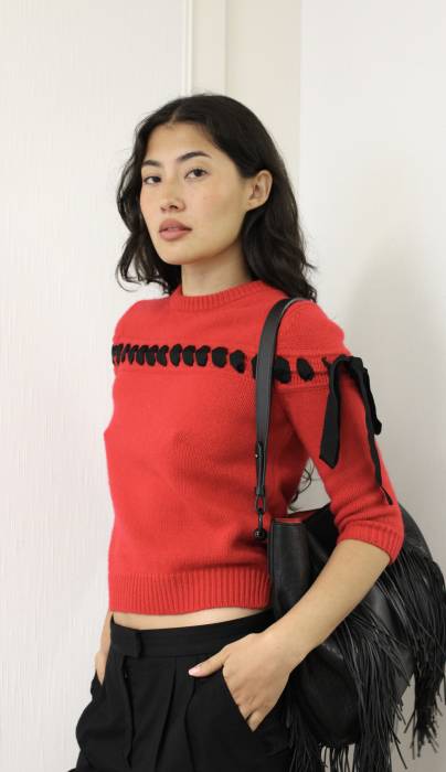 Pull en cachemire rouge Fendi