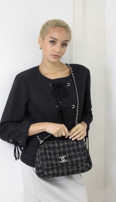 Grey and black tweed bag Chanel