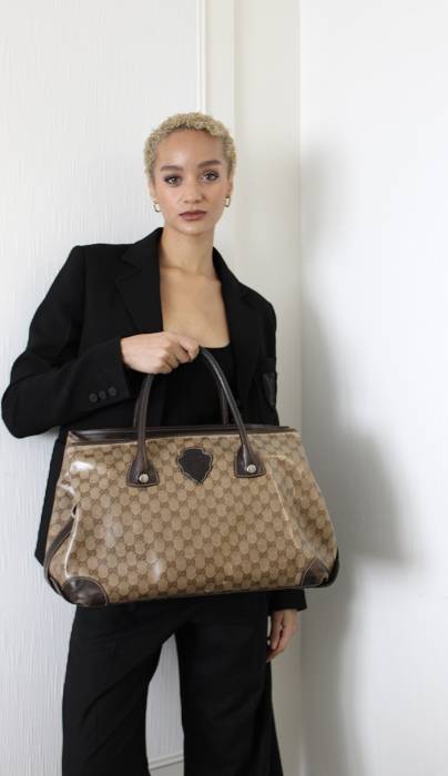 Sac GG Crystal en cuir marron Gucci