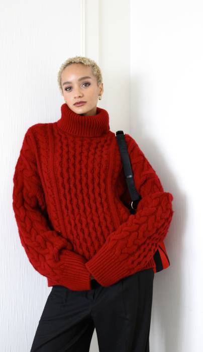 Red turtleneck sweater Alanui