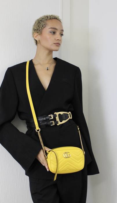 Sac Mini GG Marmont jaune Gucci