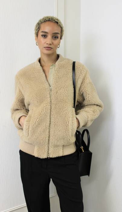 Oversized bomber jacket in wool and alpaca Max Mara