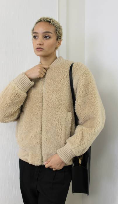 Oversized bomber jacket in wool and alpaca Max Mara