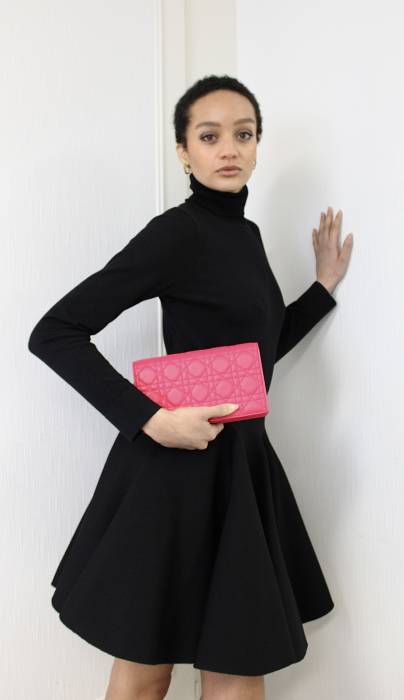 Pochette à chaine Lady en cuir d'agneau rose Dior