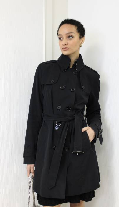 Mid-length navy blue trench coat Burberry