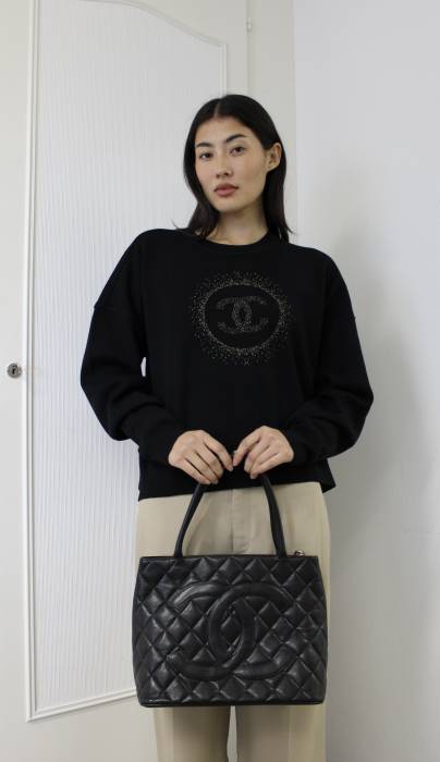 CC Medallion Tote Tasche aus Kaviarleder Chanel