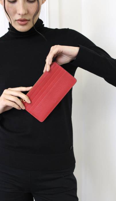 Red leather Dauphine cardholder Dolce & Gabbana