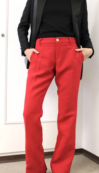 Pantalon à pinces rouge Gucci