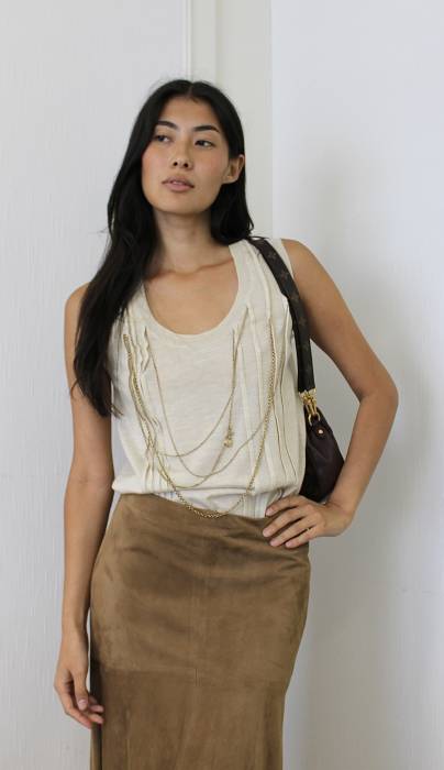 Ärmelloses Top in Beige Louis Vuitton