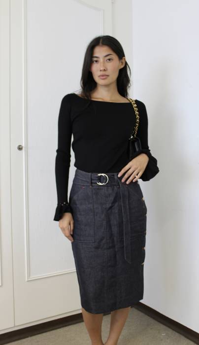 Jupe en lin effet jean Hermès