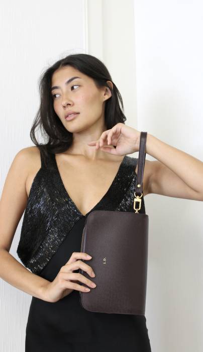 Pochette marron à anse Louis Vuitton