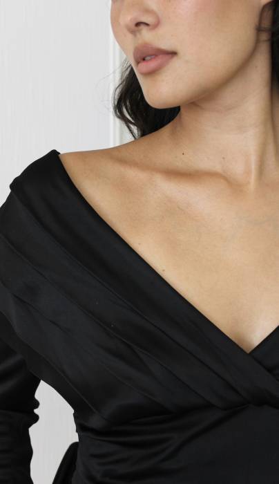 Haut noir en viscose satinée Dior