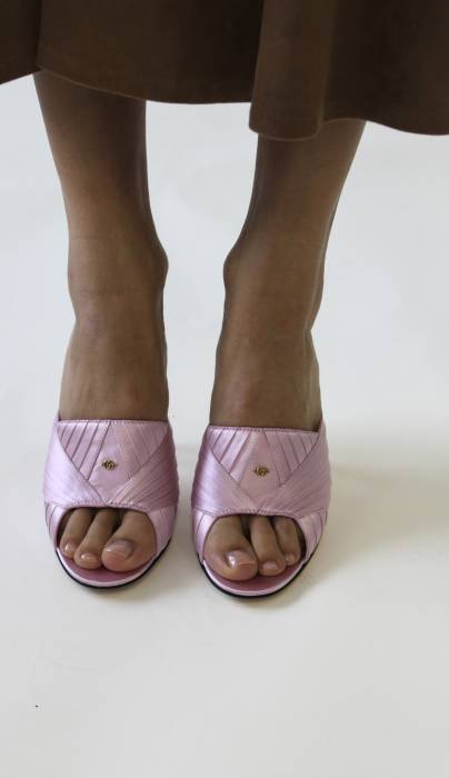 Mules à talons rose Gucci