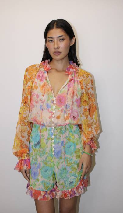 Combinaison en soie multicolore Zimmermann