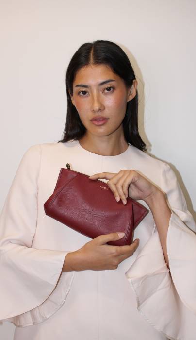 Pochette en cuir bordeaux Cartier