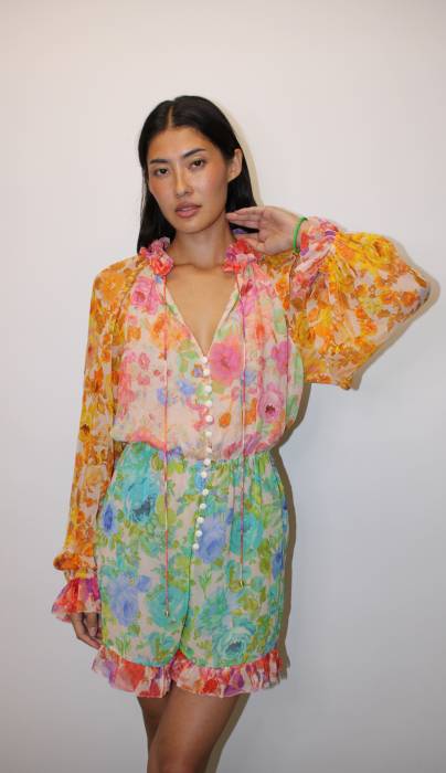 Combinaison en soie multicolore Zimmermann