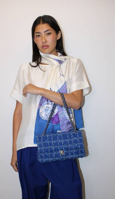 Sac classique 11.12 en tweed bleu Chanel