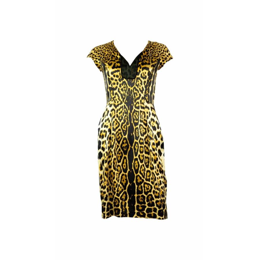 Kleid mit Leopardenmuster aus Seide