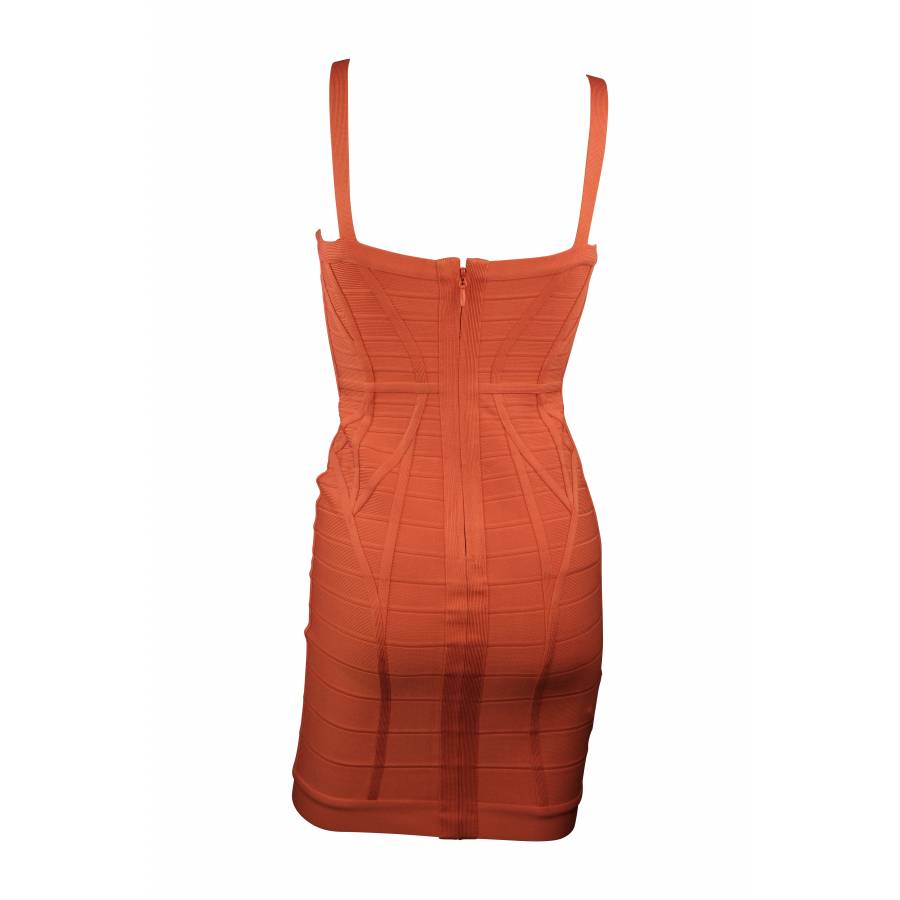 Orangefarbenes Kleid Hervé Leger