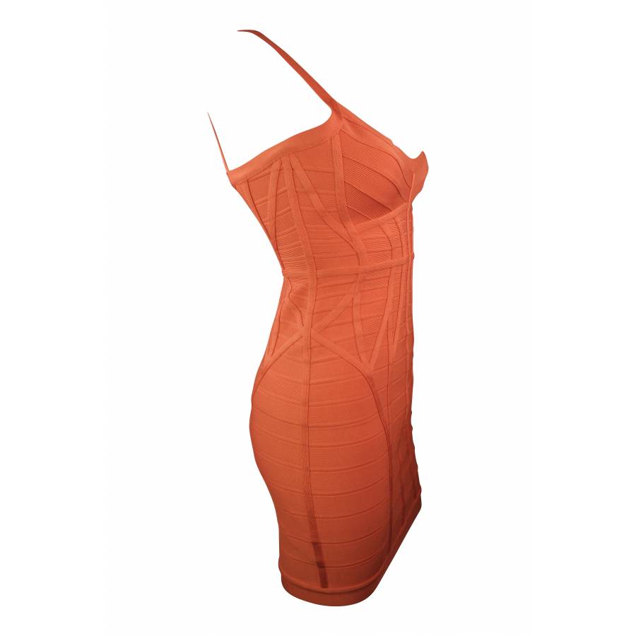 Orangefarbenes Kleid Hervé Leger