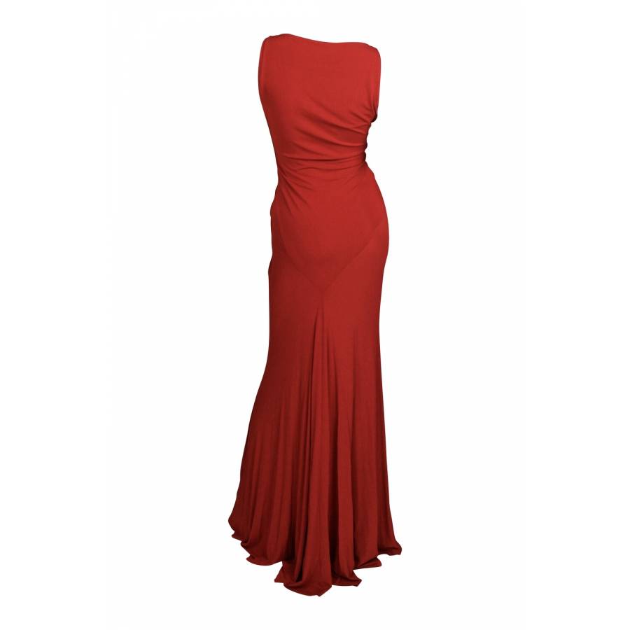 Rotes langes Kleid