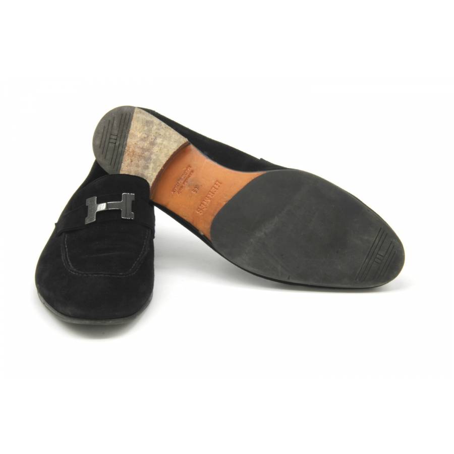 Black suede loafers