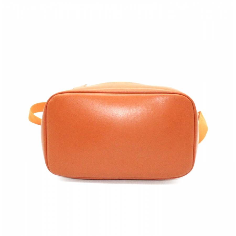 Leather and fabric handbag