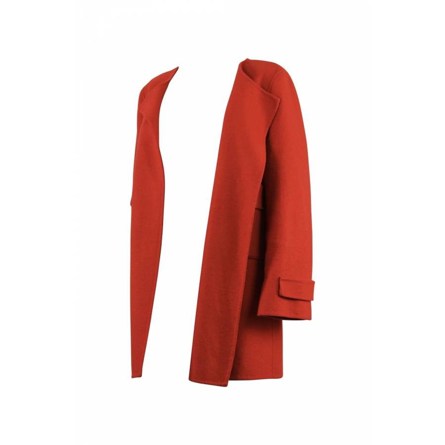 Manteau en cachemire et laine rouge