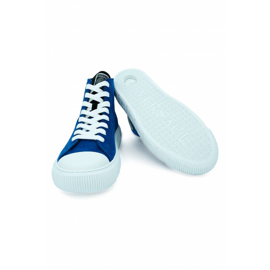 Blue suede sneakers