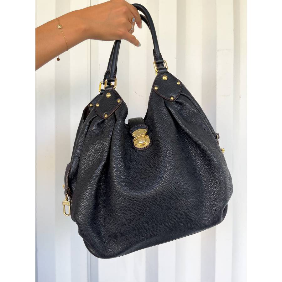 Louis Vuitton black leather handbag