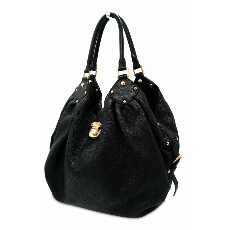Louis Vuitton black leather handbag