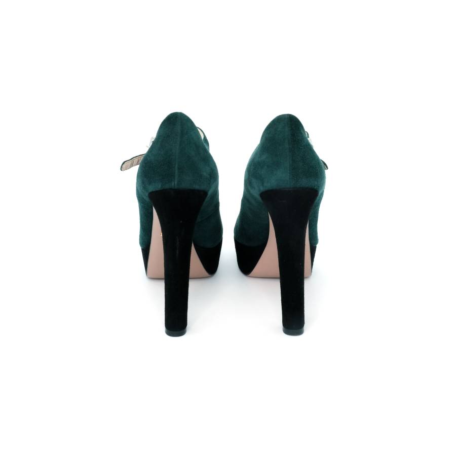 Prada green suede sandals