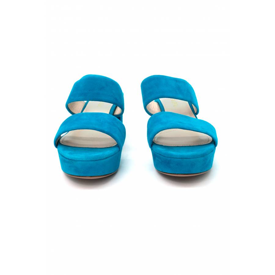 Prada blue suede sandals