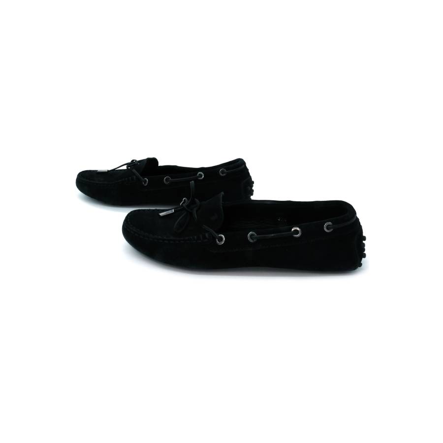 Tod's black suede loafers