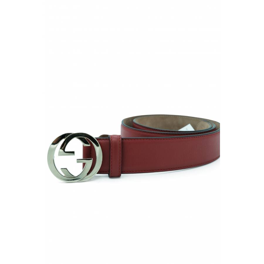 Gucci red leather belt