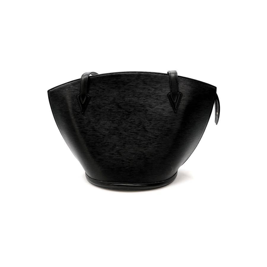 Louis Vuitton leather handbag black herringbone