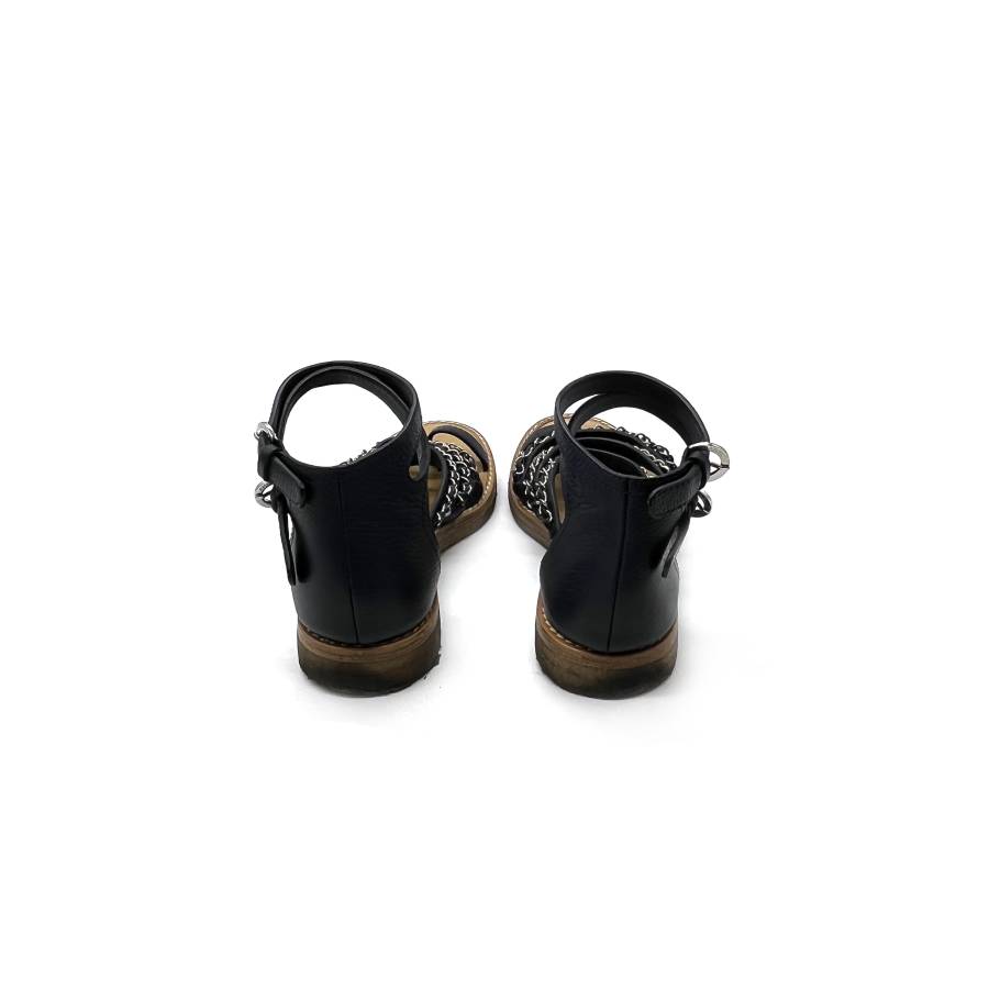 Black leather sandals Chanel