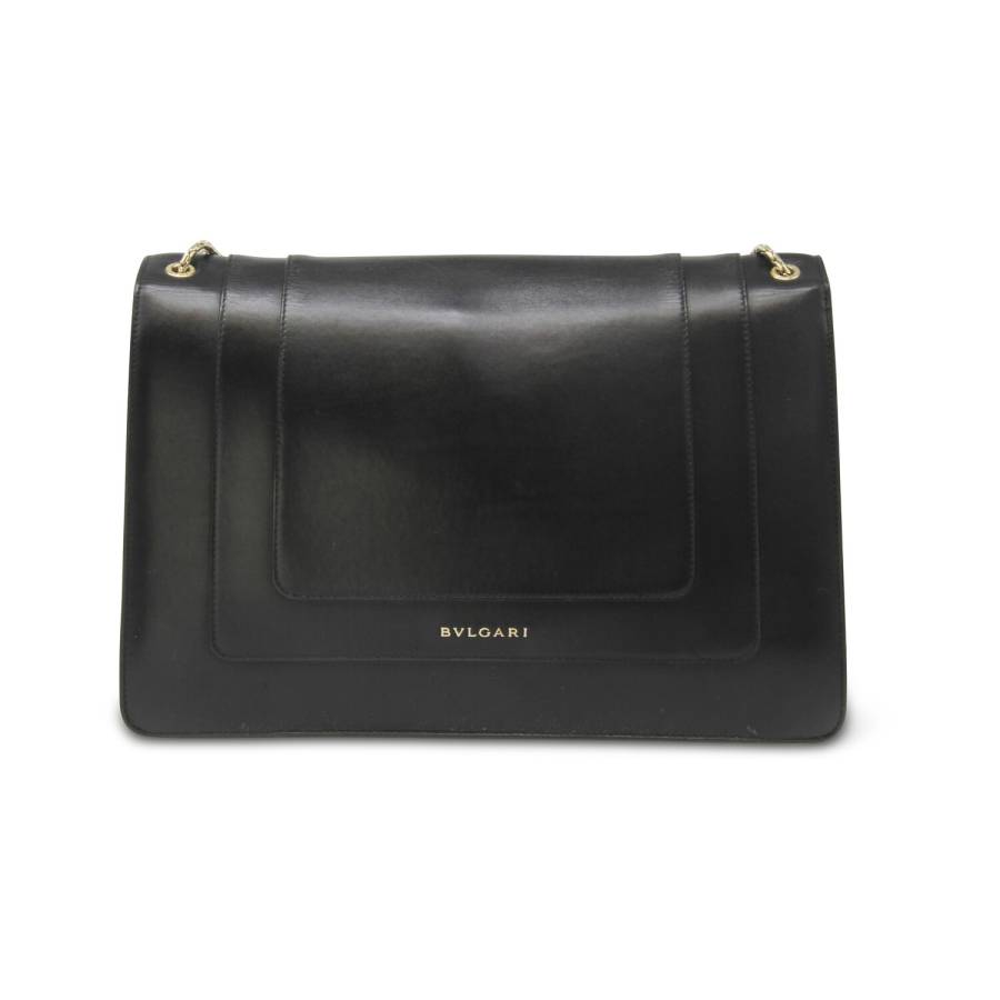 Serpenti Forever bag in smooth black leather