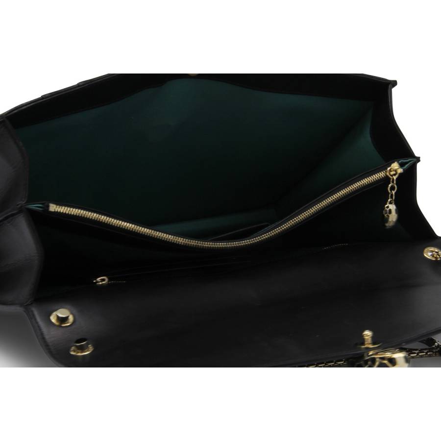Serpenti Forever bag in smooth black leather