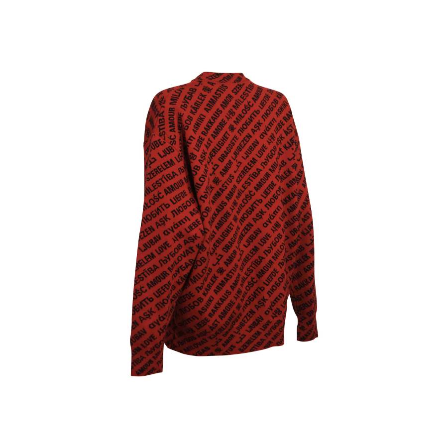 Pull en laine rouge Balenciaga