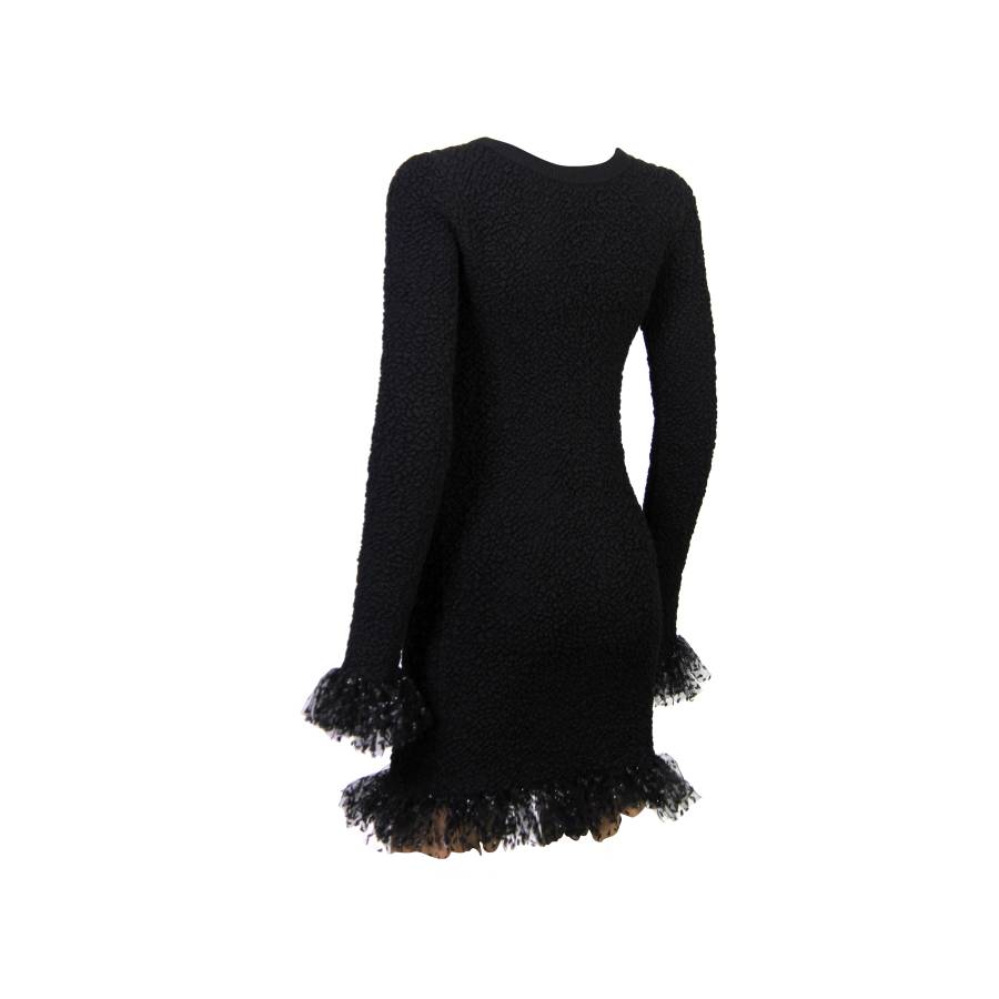 Saint Laurent-Kleid aus schwarzer Seide
