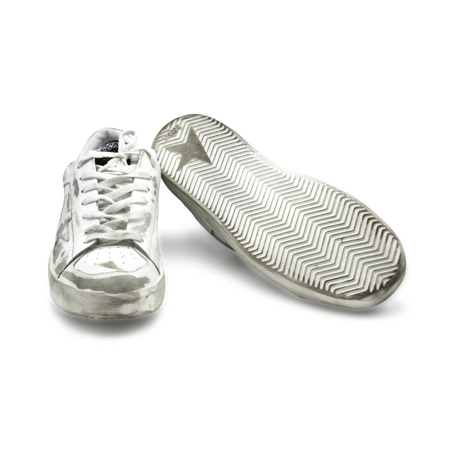 Embossed leather sneakers