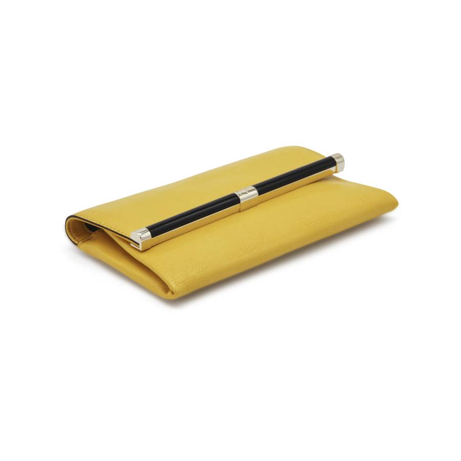 Yellow leather pouch