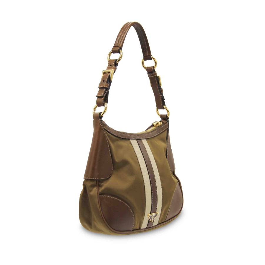 Brown leather handbag Prada